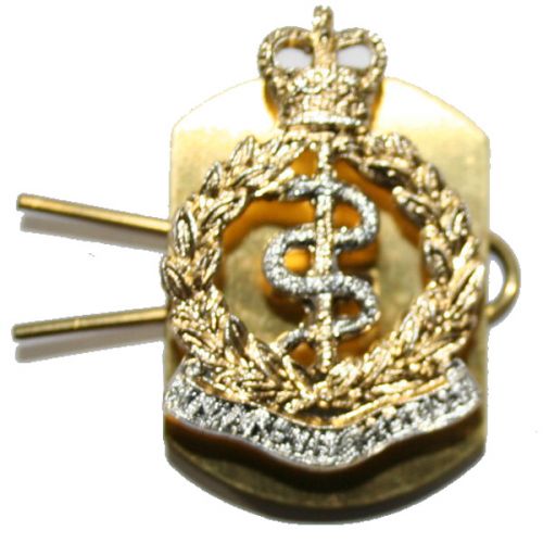 RAMC O/R's Anodised Collar Badges (Stud with back plate fittings)