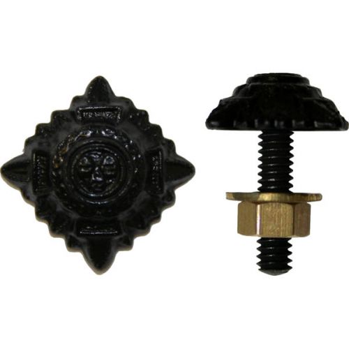 British Army Rank Stars / Pips Black 3/8" / 9.5mm - Screw & Nut Fitting