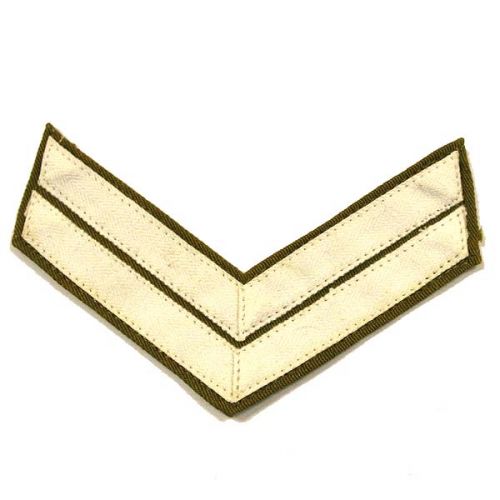 Corporal Chevron White On Khaki