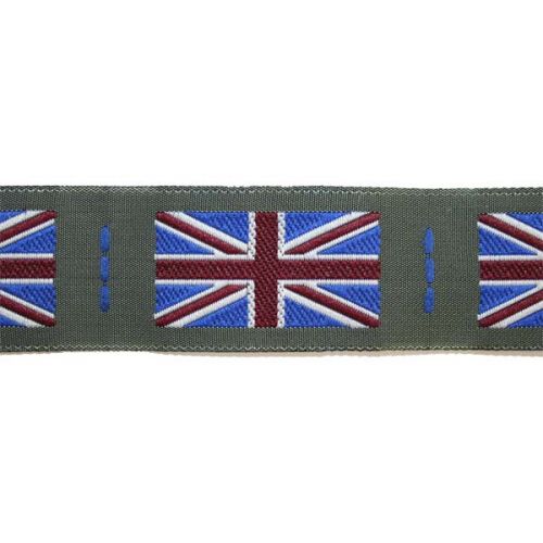 Union Jack Badge - Woven On Olive Green