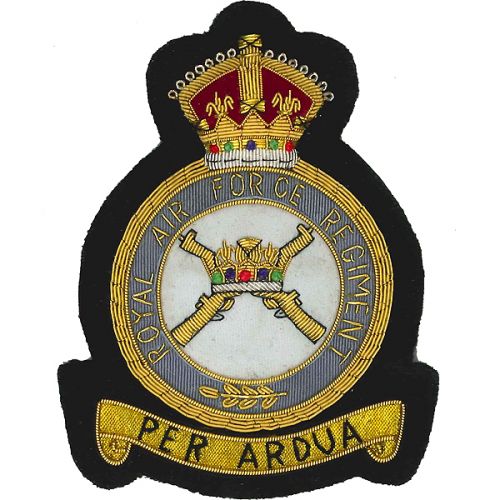 RAF Regiment GV1R Blazer Badge