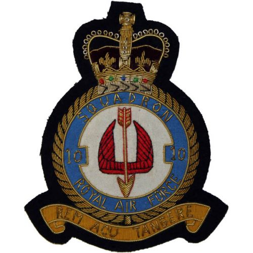 RAF 10 Sqn Wire Blazer Badge