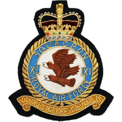 RAF 11 Sqn Wire Blazer Badge