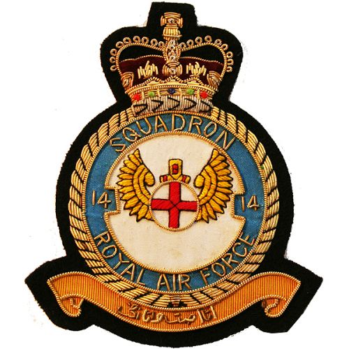 RAF 14 Sqn Wire Blazer Badge