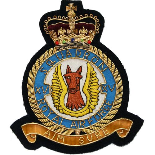 RAF 15 Sqn Wire Blazer Badge