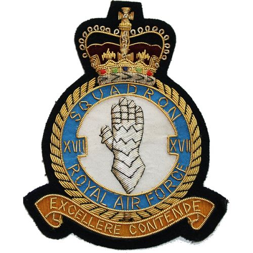 RAF 17 Sqn Wire Blazer Badge