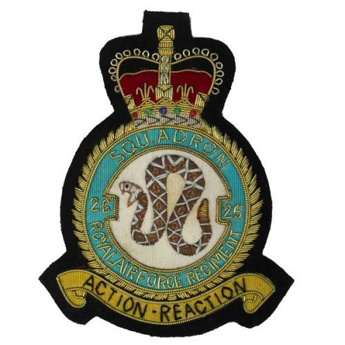 Royal Air Force Regiment Blazer Badge, 26 Squadron, Wire