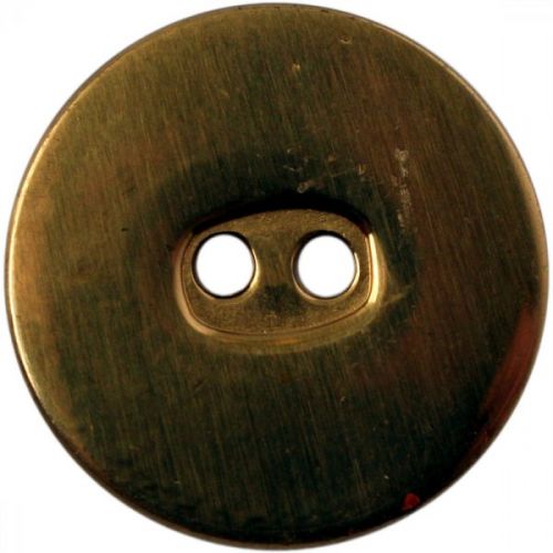 Button, Brass, Flat, 2 Hole