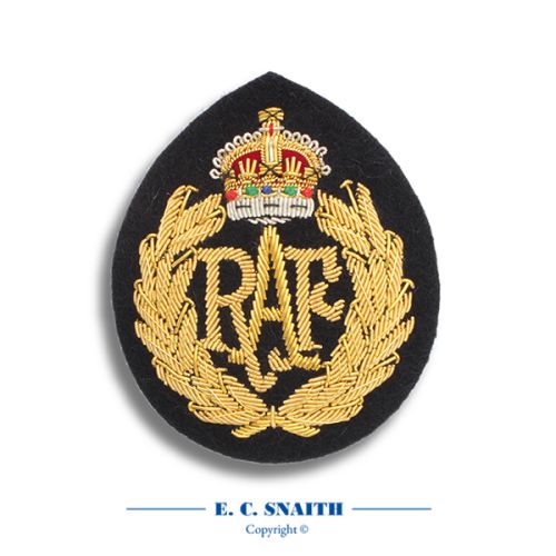 Royal Air Force Cap Badge, Airman. King's Crown CIIIR (Embroidered)