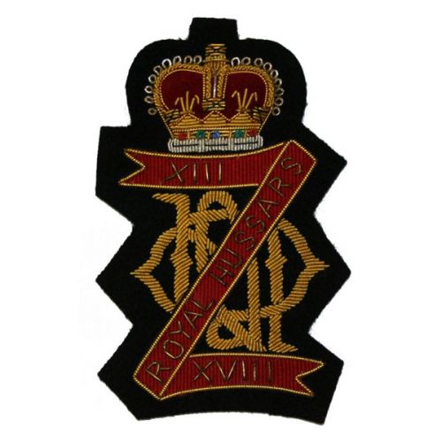 13th/18th Royal Hussars Wire Blazer Badge