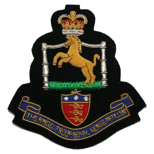 Kings Troop Royal Horse Artillery Blazer Badge, Scroll, Wire