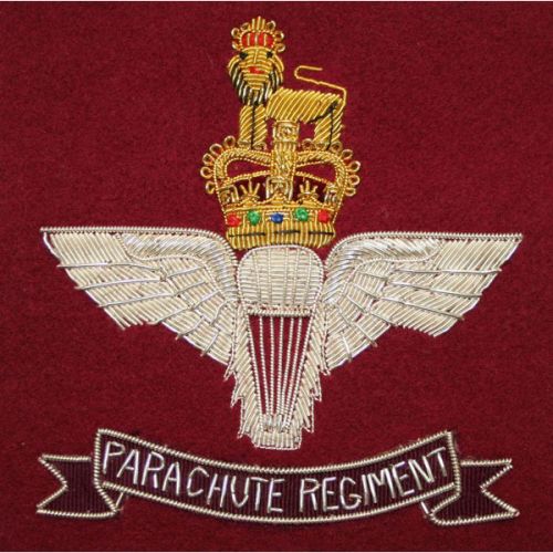 Parachute Regiment Wire Blazer Badge - On Maroon