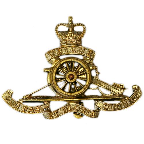 Royal Artillery Cap Badge, E11R, Moving Wheel