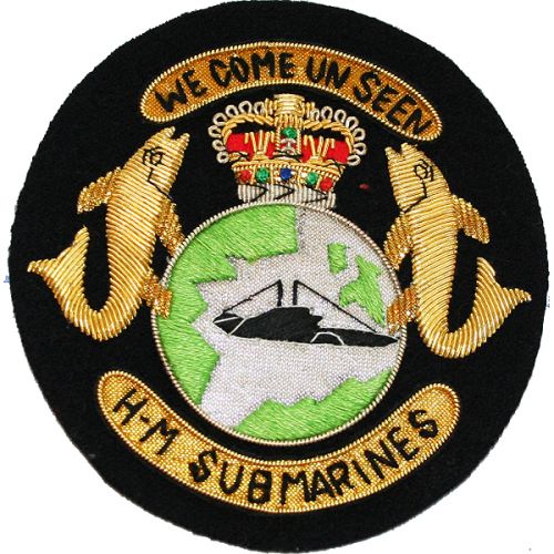 HM Submarines Wire Blazer Badge