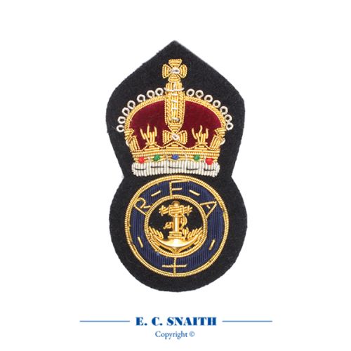 Royal Fleet Auxiliary Cap Badge, Officer's. King's Crown CIIIR (Embroidered)