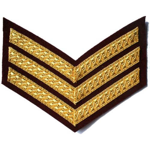 Sergeant Gold On PARA Maroon Rank Chevron