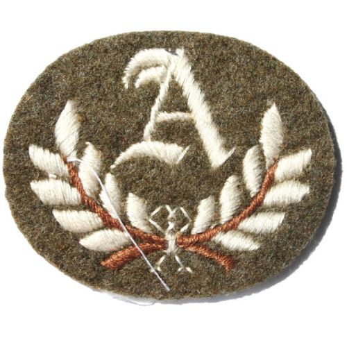 A In Wreath Khaki Worsted Badge