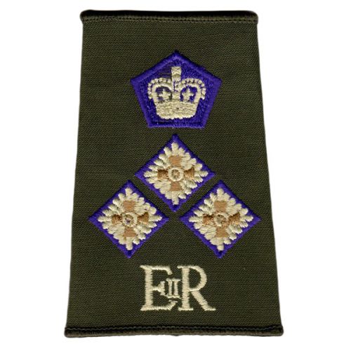 RAChD Rank Slides, Olive Green, (Brig), E11R