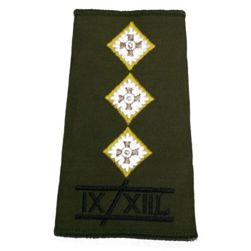 9th/12th Lancers Rank Slides, Olive Green, (Capt)