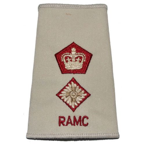 RAMC Rank Slides, Cream, (Lt/Col)