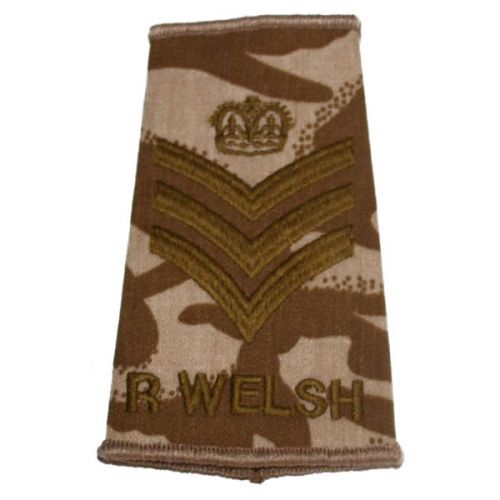 R WELSH Rank Slides, Desert, (C/Sgt)