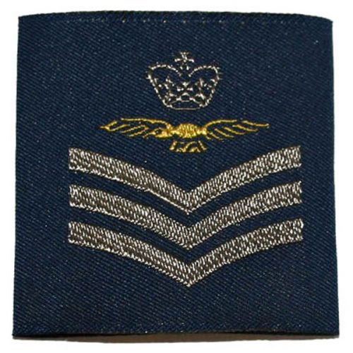 RAF Rank Slides Woven, RAF Blue, (F/Sgt Aircrew)