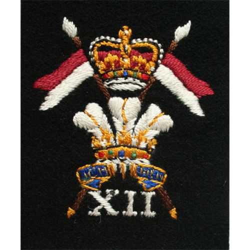 12th Royal Lancers Blazer Badge, Silk