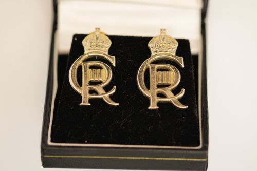 Limited HM King Charles' Cypher Collar Badge Set.