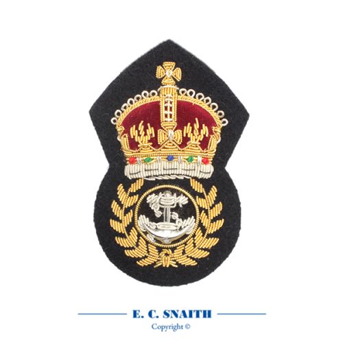 Royal Navy Cap badge, Chief Petty Officers. King's Crown CIIIR (Embroidered)
