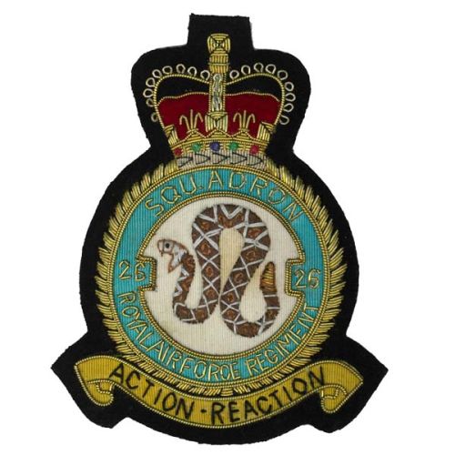 Royal Air Force Regiment Blazer Badge, 26 Squadron, Wire