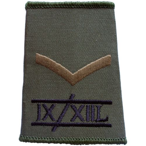 9th/12th Lancers Rank Slides, Olive Green, (L/Cpl)