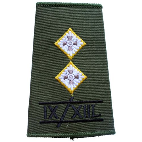 9th/12th Lancers Rank Slides, Olive Green, (Lt)