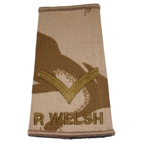 R WELSH Rank Slides, Desert, (L/Cpl)
