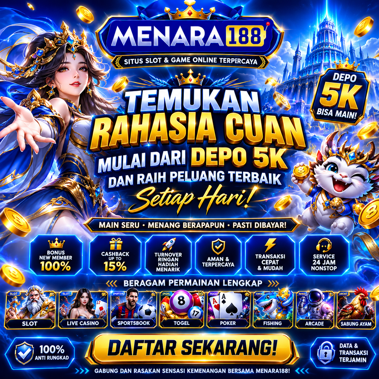 MENARA188: Awali dengan Depo 5K, Temukan Rahasia Cuan dan Nikmati Keseruannya